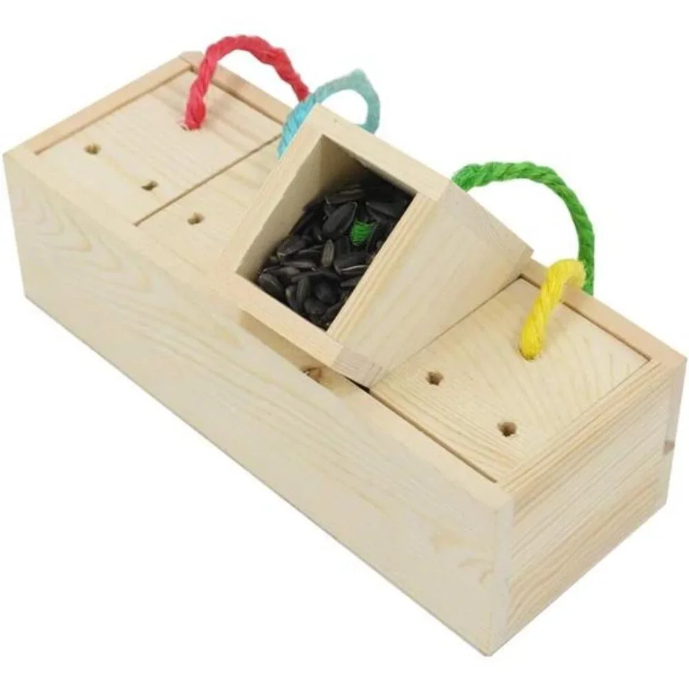 Wooden Bird Foraging Feeder Toys, Intelligence Toys for Medium and Large Parrots